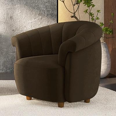 Poltrona Decorativa Latvia G45 Veludo com Espuma D26 Marrom Gran Belo