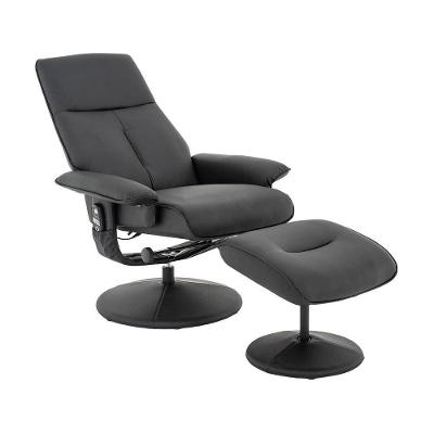 Poltrona de Massagem Arizona G56 Reclinável com Puff para os Pés Pu Preto Gran Belo