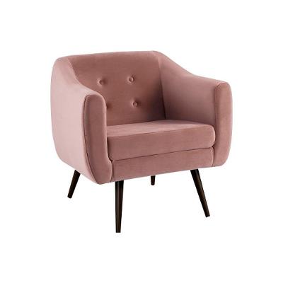 Poltrona Cuddle G17 Decorativa para Sala de Estar Veludo com Pés Palito Rosa Gran Belo