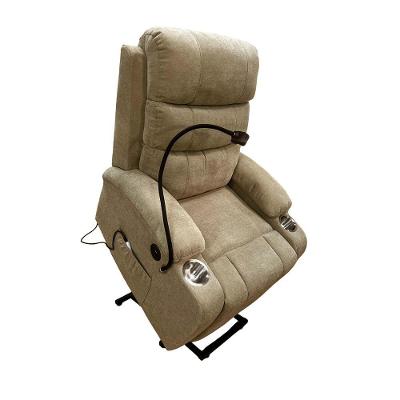 Poltrona Reclinável Elétrica Austin Lift G11 com Massagem Linho Soft Bege Gran Belo