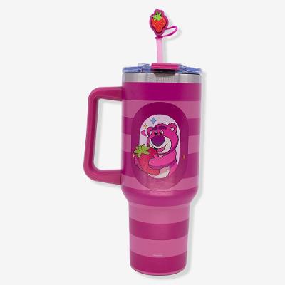 Copo Térmico Tumbler Lotso 1,2L Aço Inoxidável e Plástico com Tampa Rosqueável Rosa Toy Story