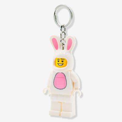 Chaveiro com Lanterna LED Zonacriativa Bunny Suit Guy Plástico ABS e Metal 9cm Branco Adulto