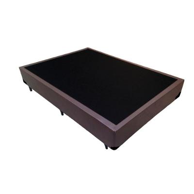 Cama Box Blindado Casal 138x188cm Sintético Marrom Estrutura Madeira Homequeen