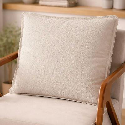 Almofada Decorativa Shine Cheia Tecido Bouclé Branco com Zíper Clique & Decore