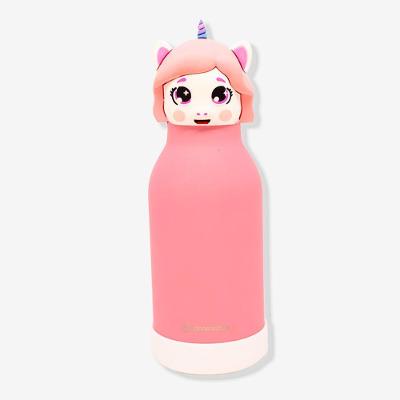Garrafa Térmica Funny Unicórnio 500ML em Aço Inox com Canudo de Silicone Rosa Zonacriativa