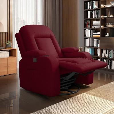 Poltrona Reclinável Giratória Crihs Manual Glider Pu Vermelho G23 Gran Belo