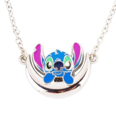 Colar Disney Stitch Joia em Metal 16cm Prata para Adulto