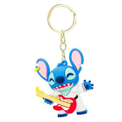 Chaveiro Disney Stitch Elvis Guitarra em PVC e Metal 7cm Licenciado Oficial