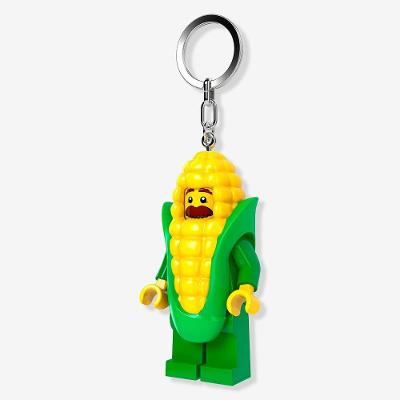 Chaveiro com Lanterna LED Zonacriativa Corn Cob Guy Plástico ABS e Metal 9cm Amarelo