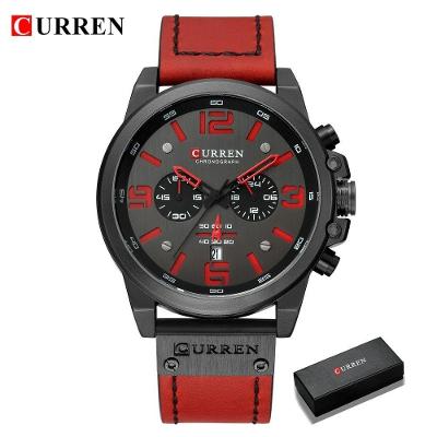 Relógio Masculino Curren 8314 Analógico à Prova D'água Vermelho