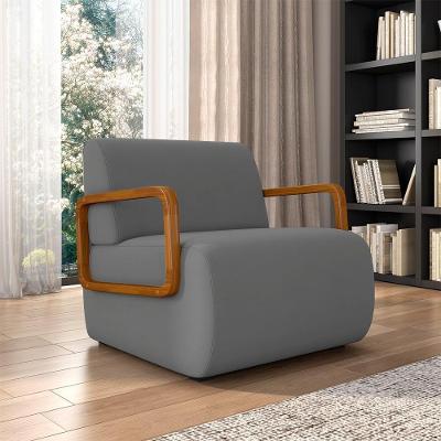 Poltrona Decorativa Odessa para Sala de Estar Veludo Cinza G33 Gran Belo