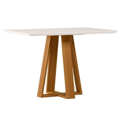 Mesa de Jantar Elian N01 4 Lugares Retangular Mdf 120cm Ypê Off White Lyam Decor