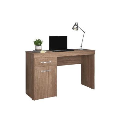 Mesa Escrivaninha em l Vitória Juvenil 1 Gaveta MDP 120cm Marrom com Porta