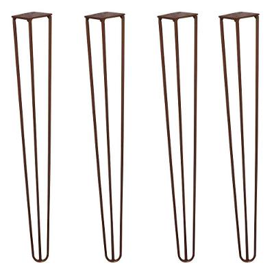 Kit 4 Pés Hairpin Legs Gran Belo G41 para Mesa de Canto Aparador em Ferro Maciço 60cm Bronze