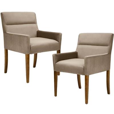 Kit 2 Poltronas Vicenza Decorativas para Sala de Estar Veludo Importado Marrom Gran Belo