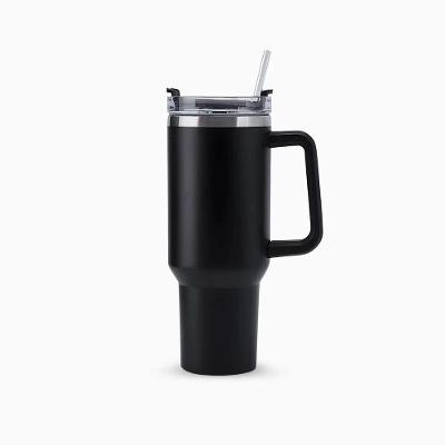 Copo Térmico Grande 1200ML Parede Dupla em Alumínio com Tampa com Trava Preto Cheguei BR
