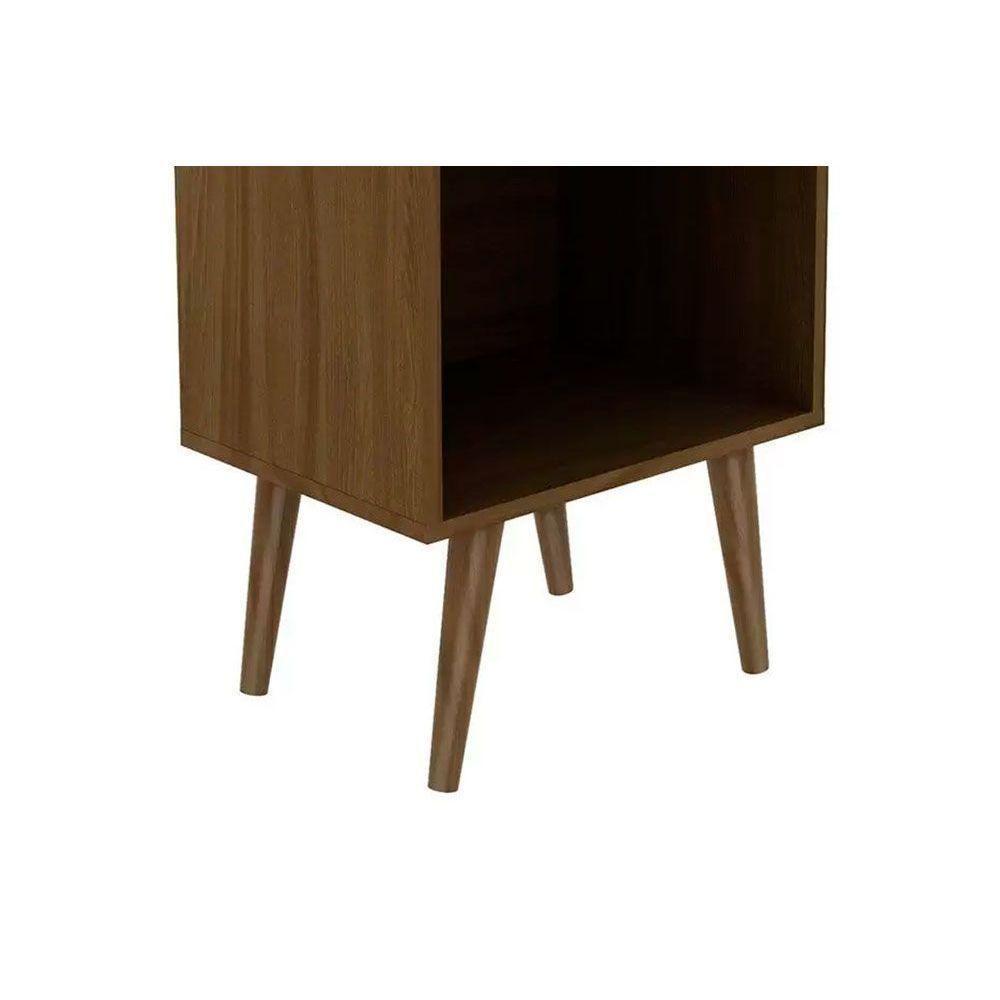 Mesa Lateral p/ Sala E1715 c/ 1 Gaveta e 2 Nichos Natural/Off White - Tecno Mobili - 1