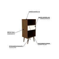 Mesa Lateral p/ Sala E1715 c/ 1 Gaveta e 2 Nichos Natural/Off White - Tecno Mobili - 3