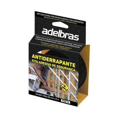 Fita Antiderrapante 50mm X 5m para Proteção de Superfícies Preta Adelbras