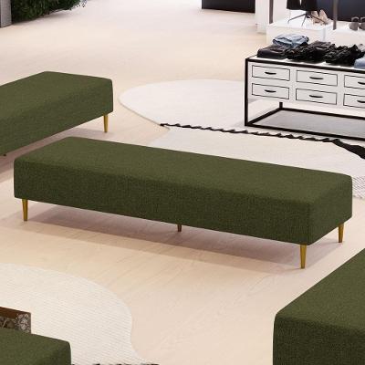 Puff Decorativo Bali W01 170x60cm Assento Espuma Linho Verde Lyam Decor