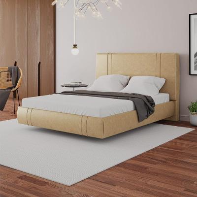 Cama Box Queen Aspen G99 com Cabeceira Estofada Courino Pu Bege Gran Belo