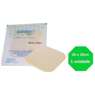 Curativo Hidrocolóide Curatec Standard para Úlceras Queimaduras e Feridas Cirúrgicas 20x20cm