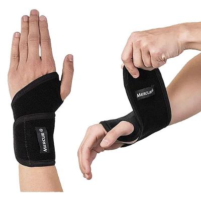 Munhequeira Órtese para Punho Mercur Ajustável Neoprene Preta para LER DORT Tendinite e Entorses