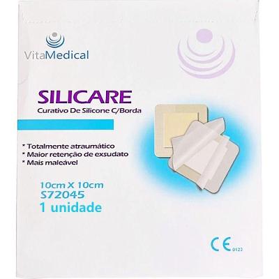 Curativo de Silicone Absorvente Vita Medical Silicare 10x10cm Branco Unidade