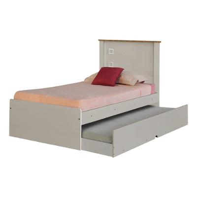 Cama Bibox Solteiro Reino Off White G68 em MDF MDP para 2 Colchões Gran Belo