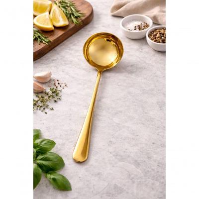 Concha para Servir Valentina em Aço Inox para Sopas Caldos e Molhos Dourado Mimo Style