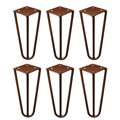 Kit 6 Pés Hairpin de Metal Gran Belo G41 para Móveis Ferro Maciço 15cm Bronze