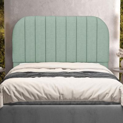 Cabeceira Queen Alice W01 para Cama Box Estofada Linho Verde Menta Lyam Decor