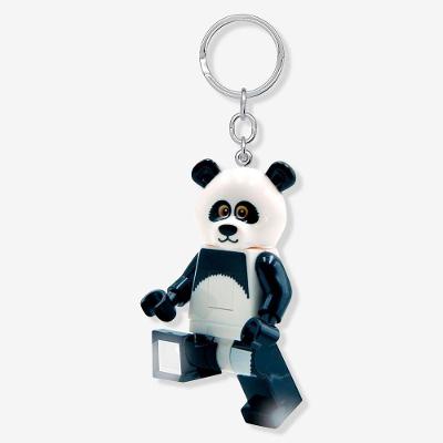 Chaveiro Lego Panda Guy com Lanterna Led Preto para Chaves Zonacriativa
