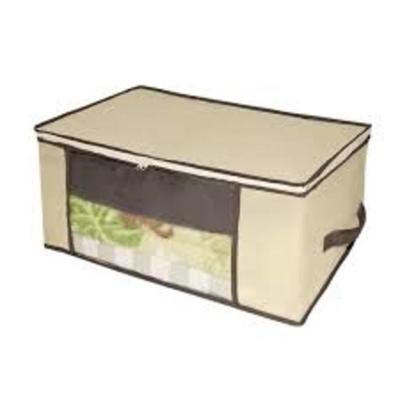 Caixa Organizadora Dobrável Grande 60x45x30cm Antimofo em Poliéster e PVC para Closet Cinza TNT