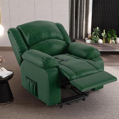 Poltrona Reclinável Madrid G23 com Elevação Lift em Corino Verde Musgo Gran Belo