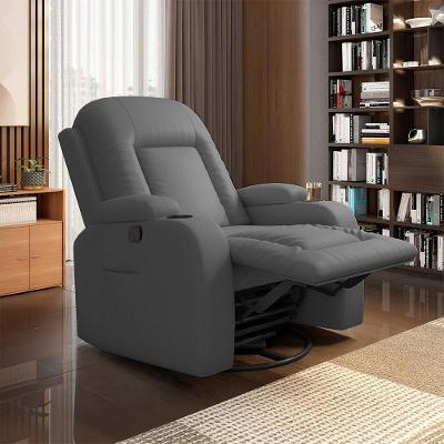 Poltrona Reclinável Giratória Crihs G23 Manual Glider Pu Cinza para Sala de Estar Gran Belo
