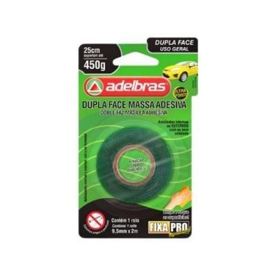 Fita Dupla Face 9,5mm X 2m Fixa Pro 200 para Espelhos Vidros Acrílicos e Placas Adelbras