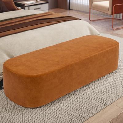 Puff Decorativo Orgânico Doha W01 Espuma Couro Sintético Canela Lyam Decor