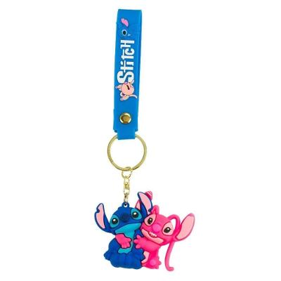 Chaveiro de Silicone Disney Stitch com Angel 6cm Azul para Presentear Fãs e Colecionadores