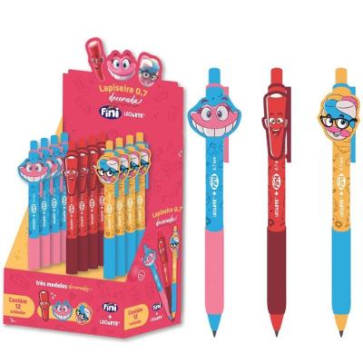 Lapiseira 0.7mm Leoarte Decorada Fini com Personagens e Aplique de Silicone 1 Unidade
