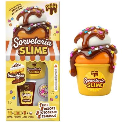 Kit Slime Infantil Sorveteria Banoffe para Atividades Sensoriais com Acessórios Gelelé