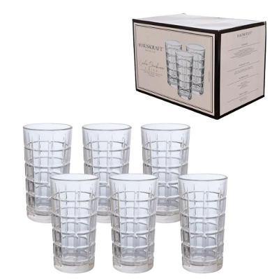 Kit 6 Copos Long Drink Linha Drinkware Crisp 380ML em Vidro Hauskraft