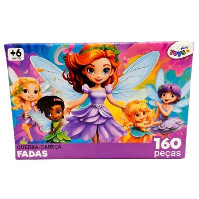 Quebra Cabeça Infantil Educativo 160 Peças Tema Fadas 6372 para Crianças Mini Toys