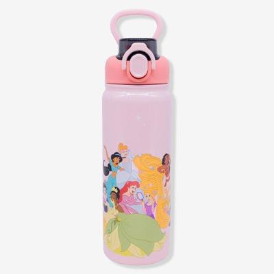 Garrafa Galaxy Princesas 650ML Plástico e Aço Inoxidável Transparente Disney