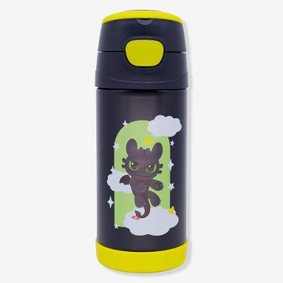 Garrafa Térmica Infantil Top Handle Banguela 350ml Aço Inoxidável para Escola Preto