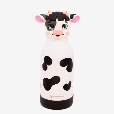 Garrafa Térmica Funny Vaquinha Zuzu 500ML em Aço Inoxidável com Canudo Silicone Zonacriativa