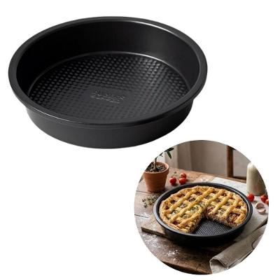 Forma Redonda para Bolo e Torta BS10428 Aço Carbono Antiaderente Superfície Texturizada Cinza Baker