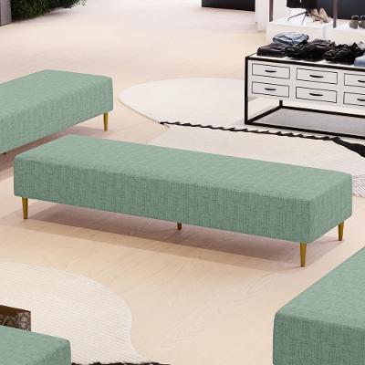 Puff Decorativo Bali W01 170x60cm Assento Espuma Linho Verde Menta Pés Palito Lyam Decor