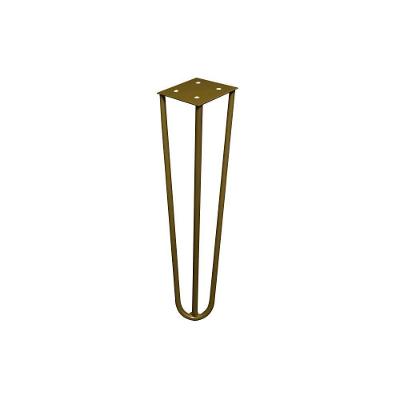 Pé de Metal Hairpin Legs Gran Belo G41 para Rack Mesa de Centro e Puff 25cm Dourado