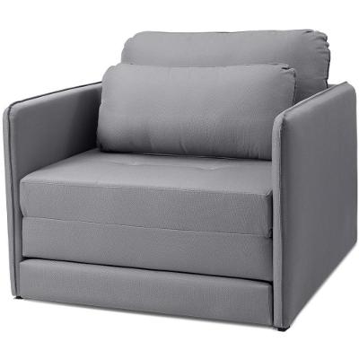 Poltrona Cama Solteiro Zora K01 Retrátil Linho Soft Grafite para Sala de Estar Lyam Decor